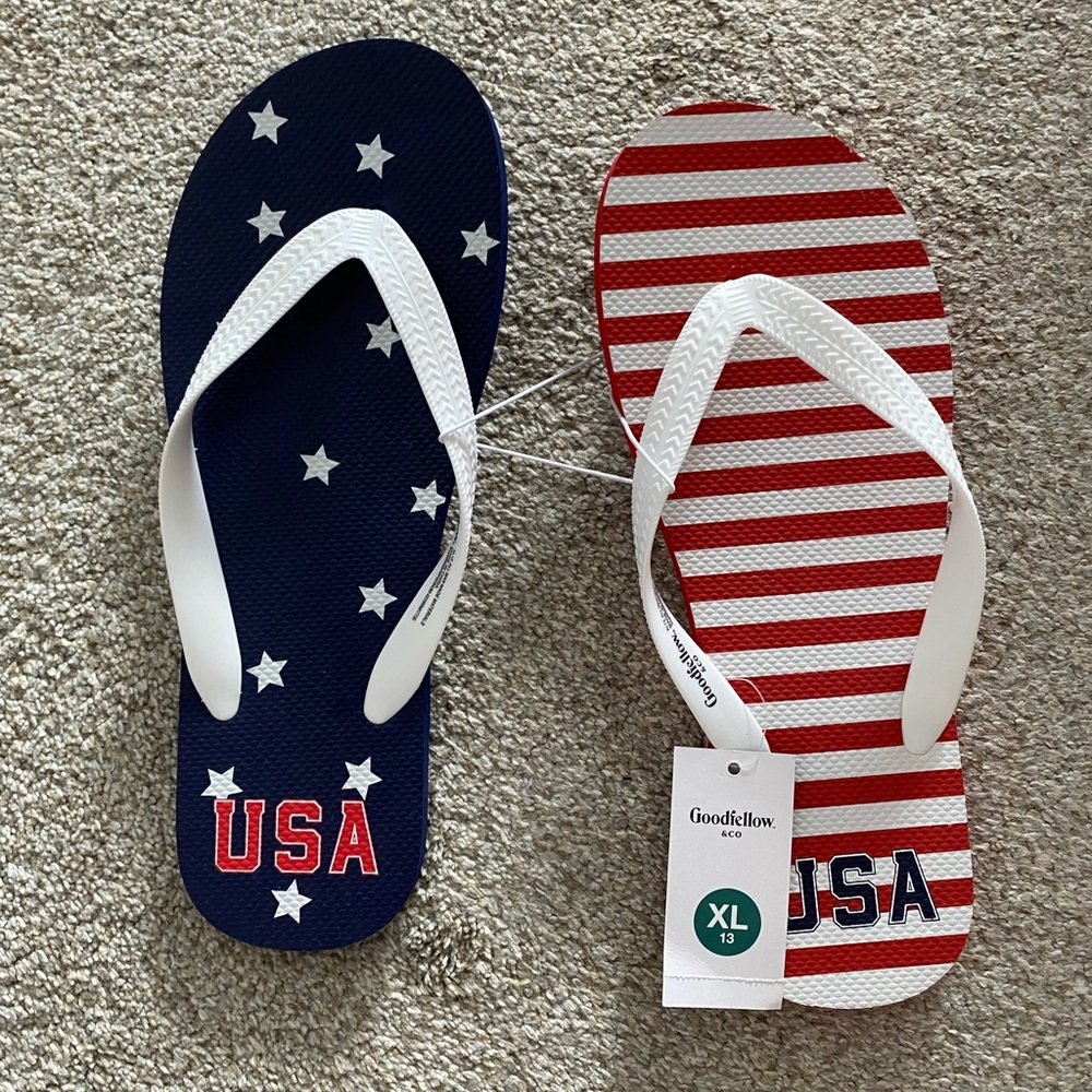 Target Two-Tone Flip Flops - Red & Navy Blue